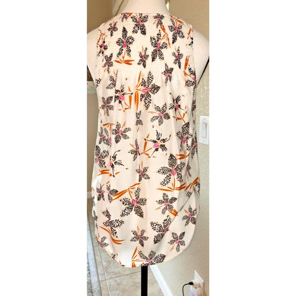 Caballero Collection Ivory Floral V-Neck Sleeveless Blouse small 2-6 MSRP $198 - Picture 3 of 7